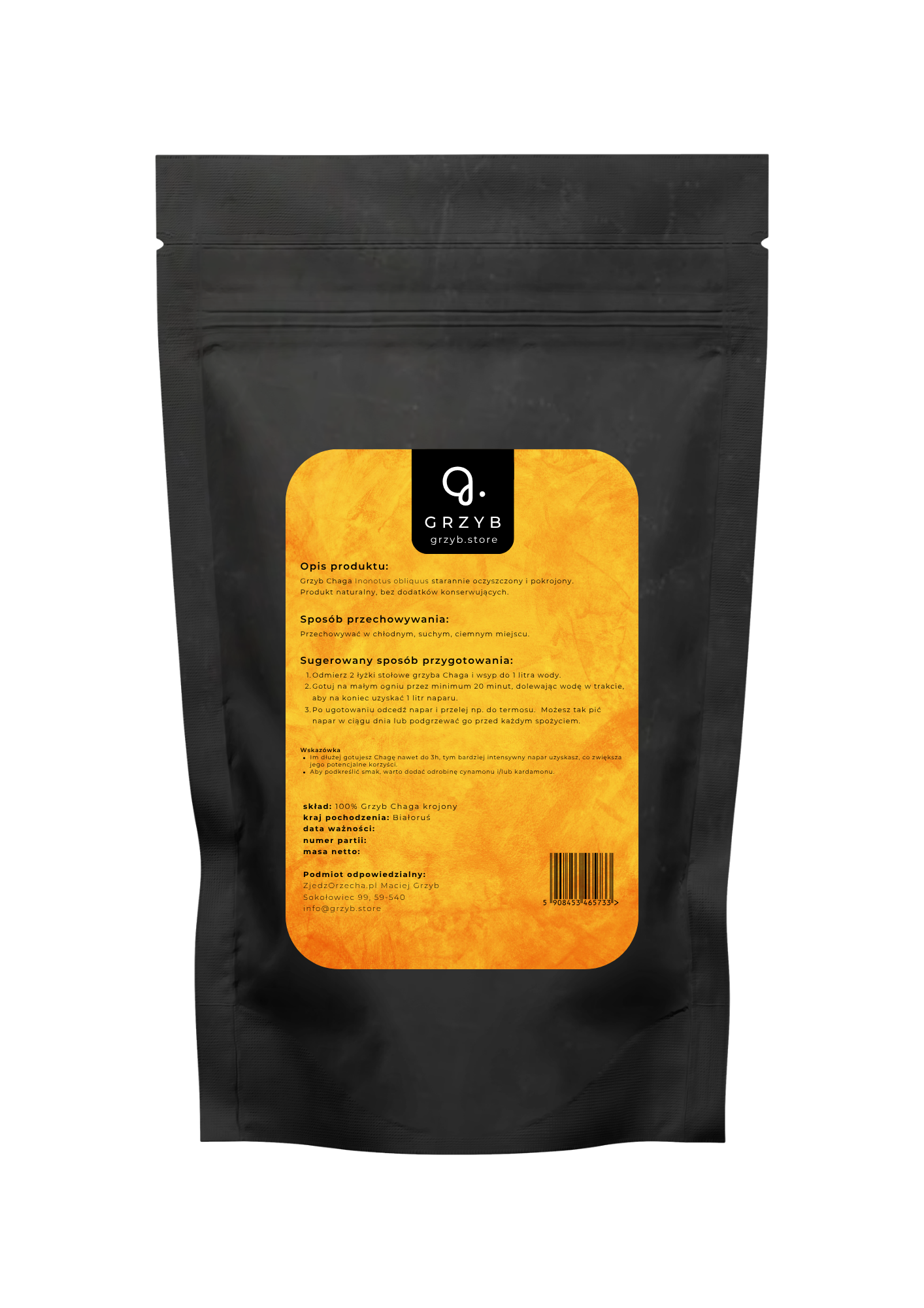 Chaga - głęboki rytuał (grzyb krojony)