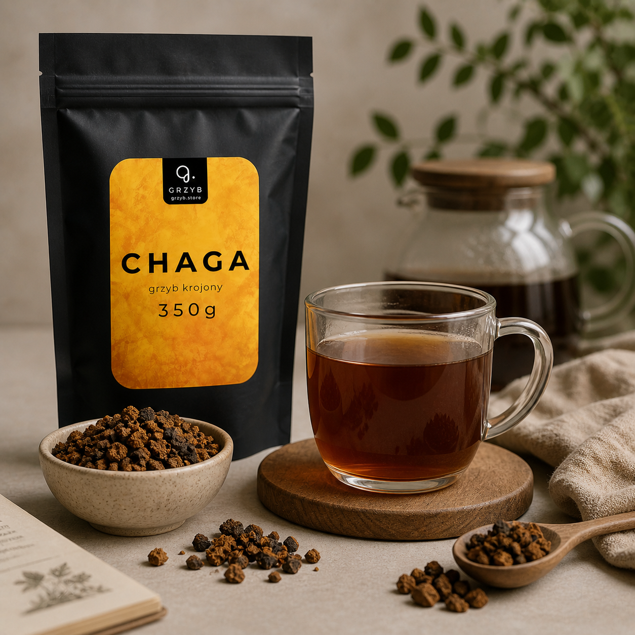 Chaga - głęboki rytuał (grzyb krojony)