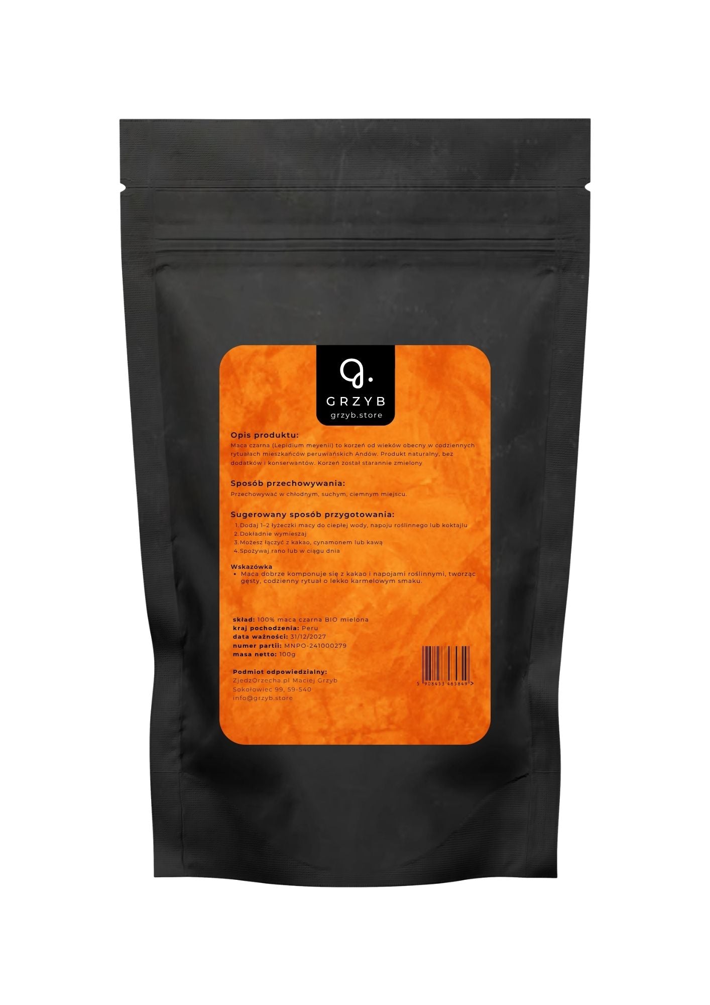 Maca czarna bio - stabilna energia (mielona)